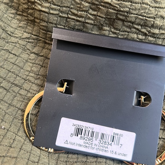 NWT COACH GOLD HOOP EARRINGS - Picture 3 of 3